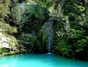 Natural pool below the Adonis Waterfalls where visitors swim