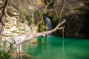 Statues of Adonis and Aphrodite at Adonis Baths Waterfalls Paphos